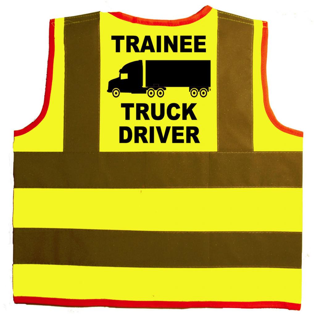 Trainee Truck Driver Baby Children's Kids Hi Vis Safety Jacket Vest Size 0-9 Yrs 
