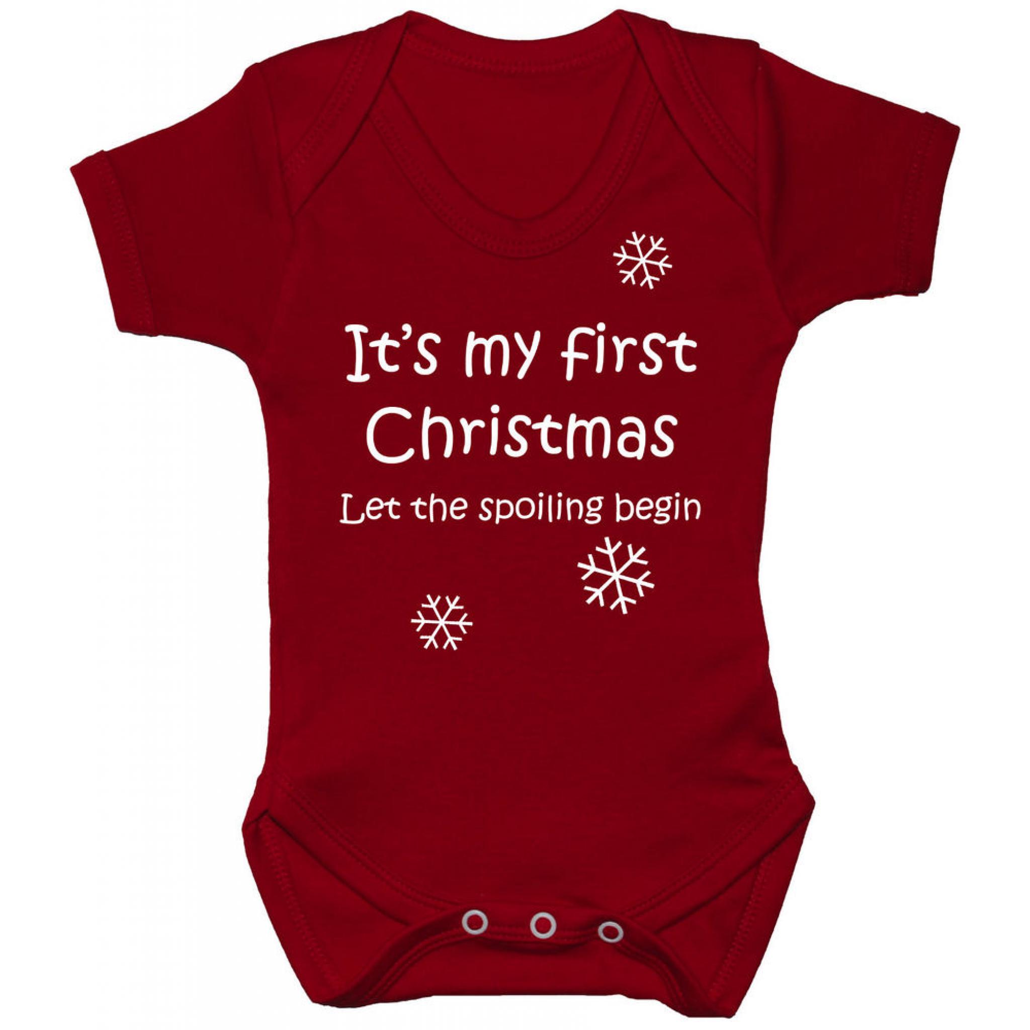 my first christmas baby romper