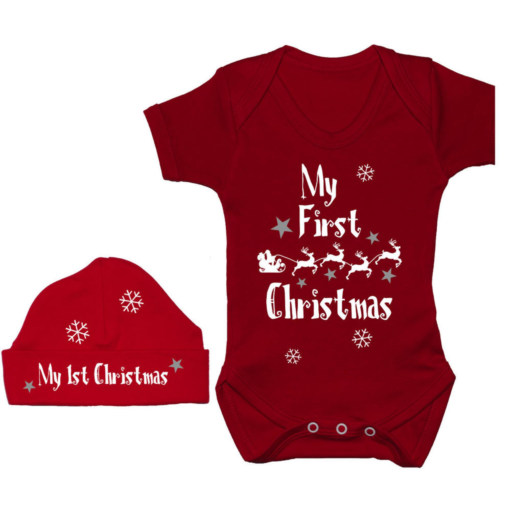 baby's first christmas baby grow
