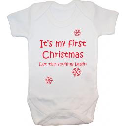 My First Christmas Baby Grow Bodysuit Romper let the spoiling begin