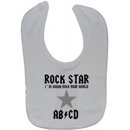 Rock Star...Rock Your World Baby Feeding Bib Newborn-3y