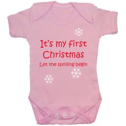 My First Christmas Baby Grow Bodysuit Romper let the spoiling begin