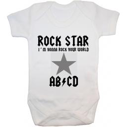 Rock Star Baby Grow, Bodysuit, Romper, T-Shirt, Vest