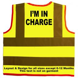 I'm in Charge Hi Visibility Children's Kids Safety Jacket Vest