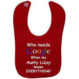 Google Aunty Personalised Name Baby Feeding Bib