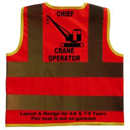 Chief Crane Operator Hi Visibility Children's Kids Safety Jacket