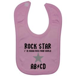 Rock Star...Rock Your World Baby Feeding Bib Newborn-3y