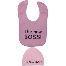 The New Boss Baby Feeding Bib & Beanie Hat