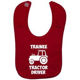 Trainee Tractor Driver Baby Feeding Bib Newborn-3 Yrs