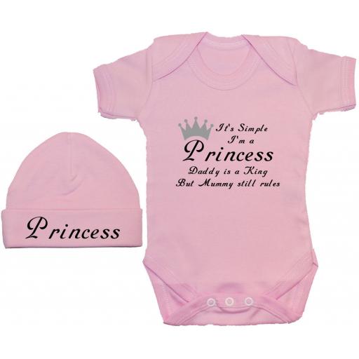 I'm A Princess Because Mummy Is A Queen Babygrow.