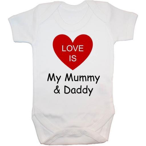 Love is my Mummy & Daddy Baby Grow, Bodysuit, Romper