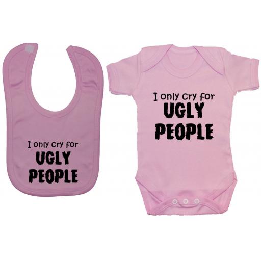 Cry for Ugly People Baby Grow, Bodysuit, Romper & Feeding Bib