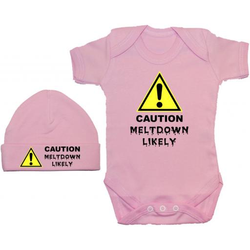 Caution Meltdown Likely Baby Grow, Bodysuit, Romper & Hat
