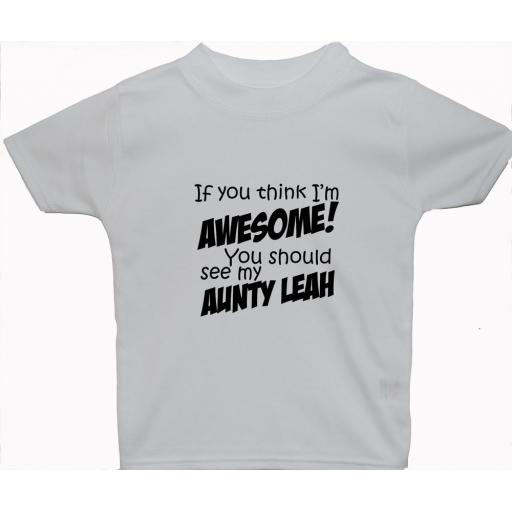 Awesome Aunty Personalised Name Baby, Children T-Shirt