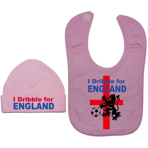 I Dribble For England Baby Feeding Bib & Hat Set