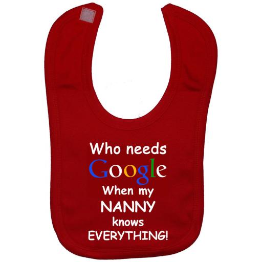 Who Needs Google When My Nanny Knows Everything Baby Feeding Bib