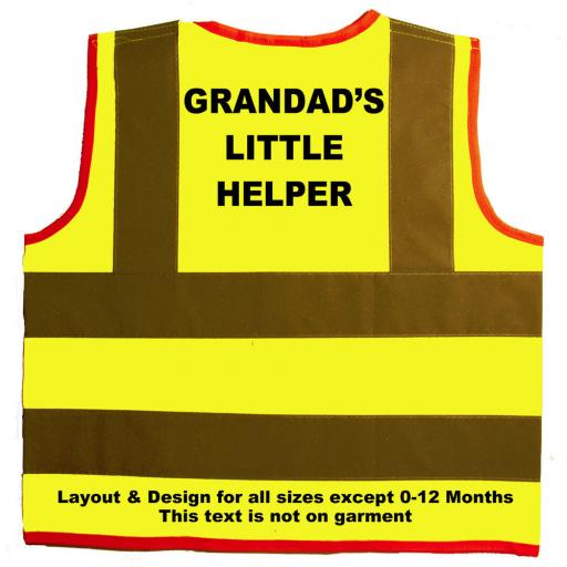 Grandad's Little Helper Hi Visibility Children's Kids Safety Jacket