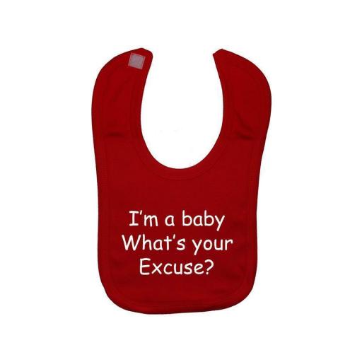 I'm a Baby What's your Excuse? Feeding Bib Newborn-3 Yrs