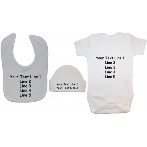 Personalised Baby Grow, Bodysuit, Feeding Bib & Hat