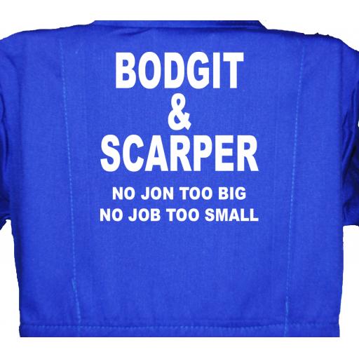 Bodgit & Scarper Childrens, Kids, Coverall, Boiler suit, Overalls No Job Too Big No Job Too Small