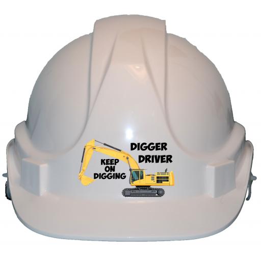 Digger Driver Label Printed Children, Kids Hard Hat Safety Helmet