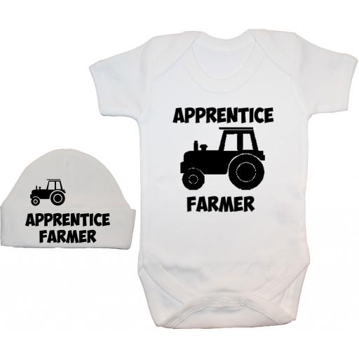 Apprentice Farmer Bodysuit, Baby Grow & Beanie Hat