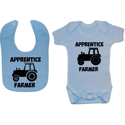 Apprentice Farmer Baby Grow, Romper & Feeding Bib