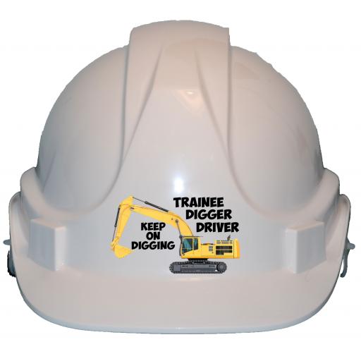 Trainee Digger Driver Label Printed Children, Kids Hard Hat Safety Helmet
