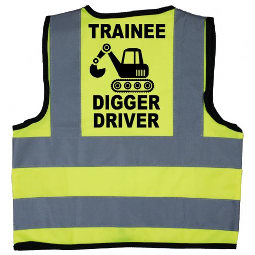 Trainee Digger Driver Hi Visibility Children's Kids Safety Jacket