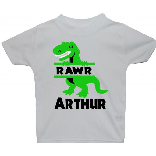 Dinosaur RAWR Personalised Baby, Children T-Shirt, Top