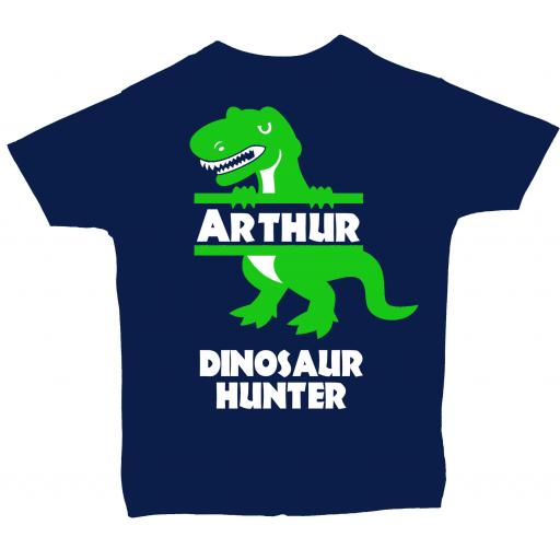 Dinosaur Hunter Personalised Baby, Children T-Shirt, Top